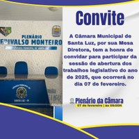 Convite da Sessão Solene de Abertura dos Trabalhos Legislativos de 2025