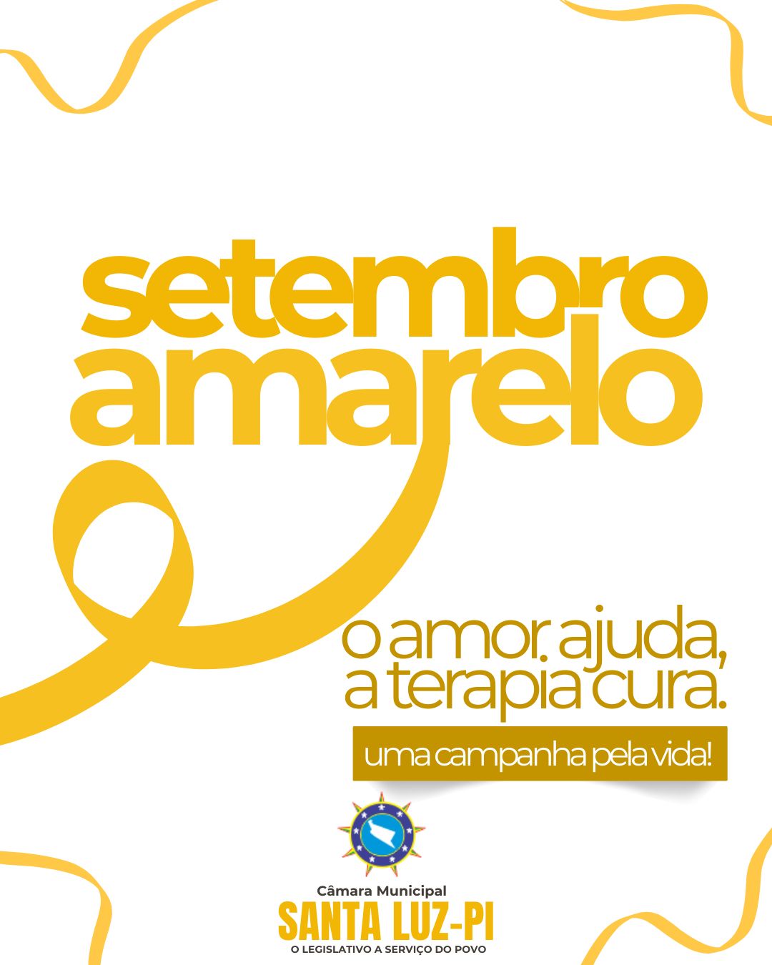 Câmara Municipal de Santa Luz – PI reforça o apoio à Campanha Setembro Amarelo