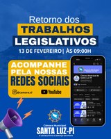 RETORNO DOS TRABALHOS LEGISLATIVOS